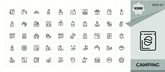 Care Products line icon set. Dermatology icon set. Included skin products, health, beauty, cosmetic, mask, care and more. Vector collections.