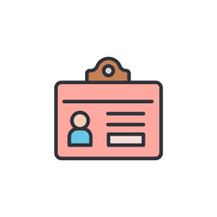 Stylized Identification Card Icon For Personnel Access And Verification