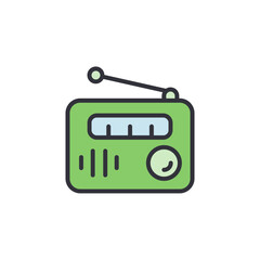 Aesthetic Green Portable Radio Transmitter Icon On Transparent Backdrop