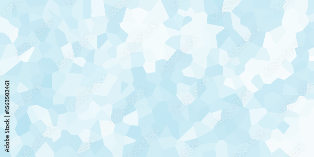 Aufkleber geometric mosaic artwork featuring numerous irregular shapes in varying shades of blue and white tha