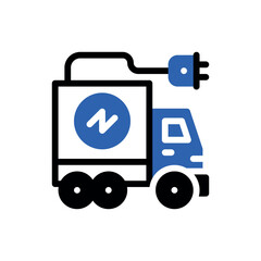Illustration of electric delivery truck vector illustration for eco friendly transportation and logistics concept vector