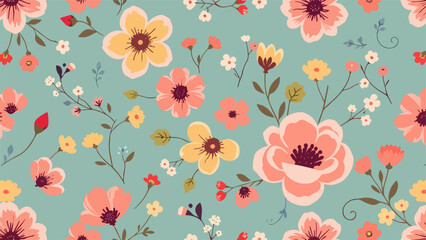 Seamless pattern flowers