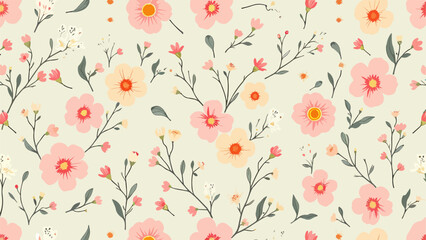 Seamless floral pattern, seamless pattern with poppies, Seamless floral pattern, Floral colorful seamless Pattern