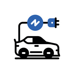 Illustration of electric vehicle charging station icon for ev car with plug and cable illustration design vector 100 vector