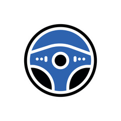 Illustration of blue car steering wheel vector illustration for automotive industry and transportation design and graphics use vector