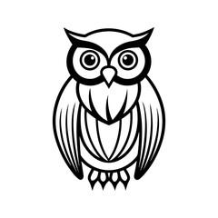 Fototapeta premium Vector art of a black owl standing 