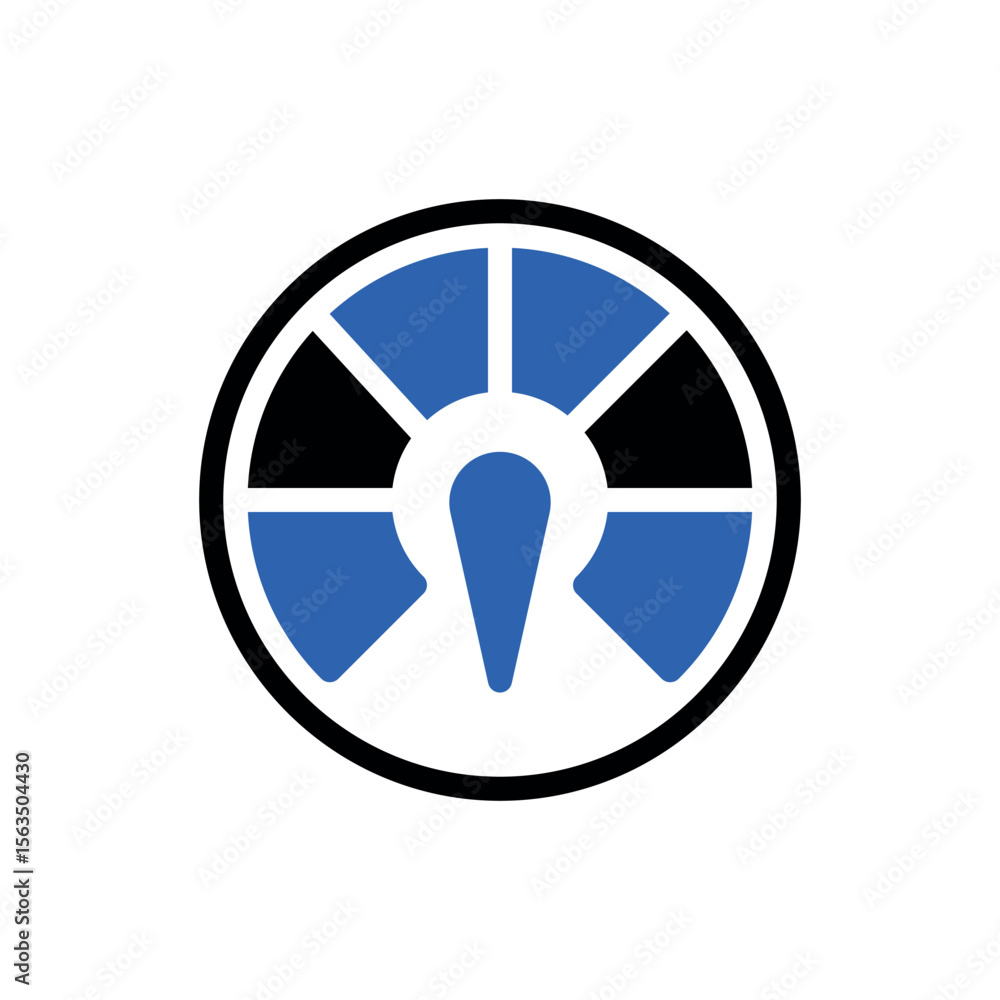 Poster illustration of download speedometer gauge vector graphic for performance measurement and dashboard 