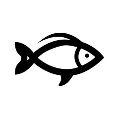 Obraz premium Vector art of a black outline fish 