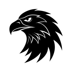 Obraz premium Vector art of a fierce eagle head
