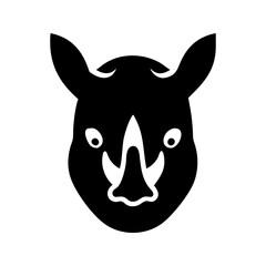 Vector art of a black rhinoceros head 