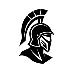 Vector art of a black spartan helmet silhouette 