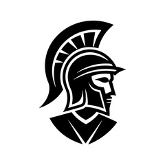 Vector art of a profile of a spartan warrior wearing a helmet