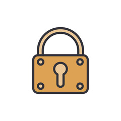 Illustration Of A Classic Gold Padlock Design On Transparent Backdrop