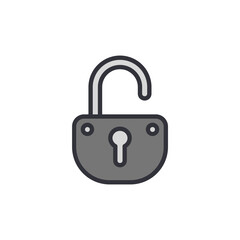 Stylized Open Padlock Symbolizing Freedom And Security Solutions