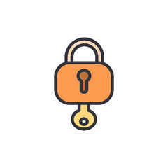 Animated Padlock With Dangling Key For Security And Access Concepts