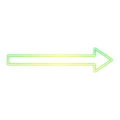 Green Neon Gradient Arrow with Transparent Background
