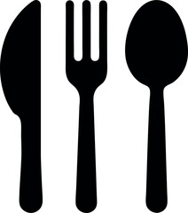 Knife fork and spoon silhouette icon