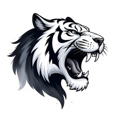 illustration vector tiger head mascot loggo