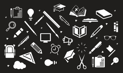 Cartoon stationery vector seamless pattern
