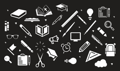 Cartoon stationery vector seamless pattern