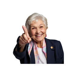 Happy Senior Woman Pointing at Camera,  Confident and Approachable