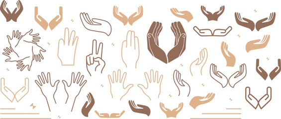 Hand vector silhouette, detailed hand gestures, positions, signs. Ideal arm, hands for illustrations, logos, icons. High quality graphics showcasing human interaction, expression