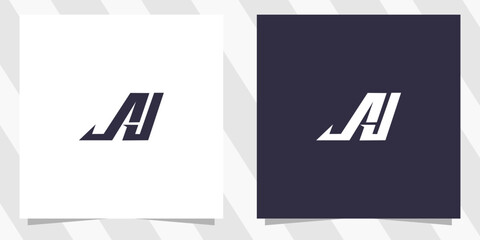 letter aj ja logo design vector