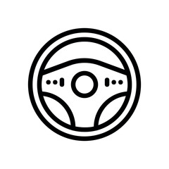 Illustration of steering wheel vector icon for car automobile design and driving interface with automotive control symbol vector