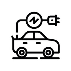 Illustration of electric vehicle charging station icon for ev car plug in point and renewable energy technology 100 vector