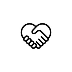 heart shaped handshake icon