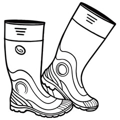 silhouette image of boots on white background