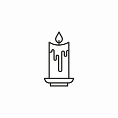 lit wax candle icon sign vector