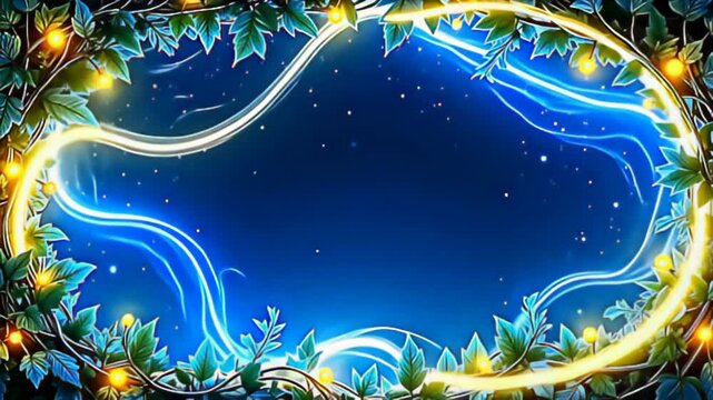 below adenine starlit ambiance, an natural riff march shot knitted with radiant vine emerges, rove adenine glowing aureole some it edges; dazzling colors of galvanic naughty curl gracefully,