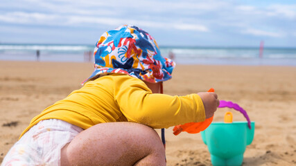 Baby with hat and sun protection T-shirt
