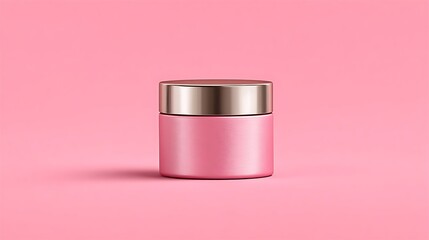 Elegant beauty product in a pink container with a luxurious gold lid perfect for skincare essentials.