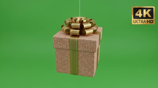 Special Occasion Gift Box Opens on Green Screen for Celebration Surprise