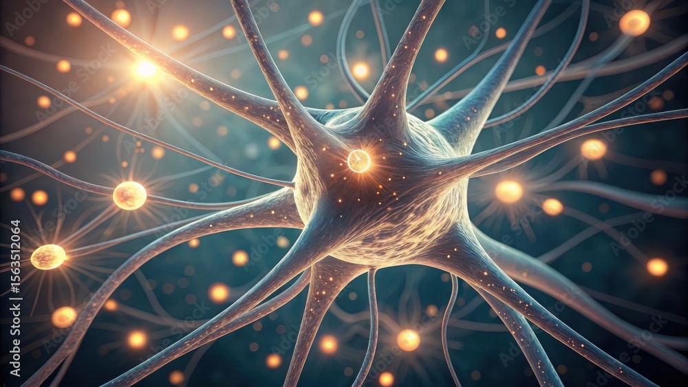 Poster Macro View of Neuron Cells Regenerating with Gigapixel Clarity