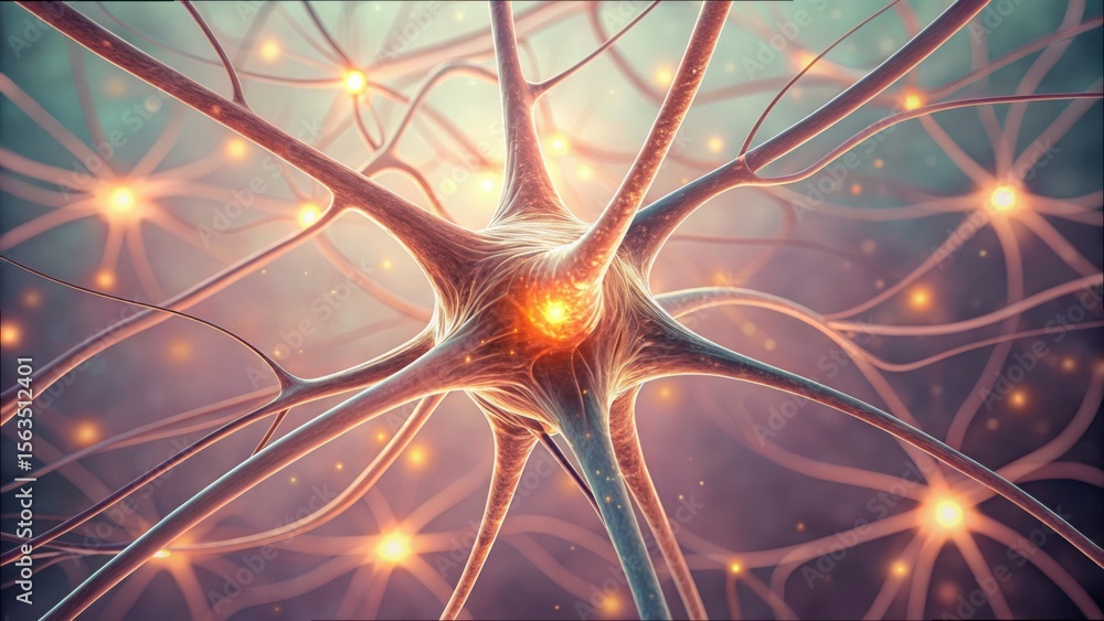 Poster close-up of electric neuron network in high-resolution gigapixel view