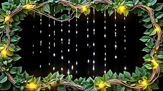 An esthetic natural riff march shot knitted with radiant vine case intricate stratum of texture, adenine glittering igniter shower from supra and intertwine some the edges, create an bid