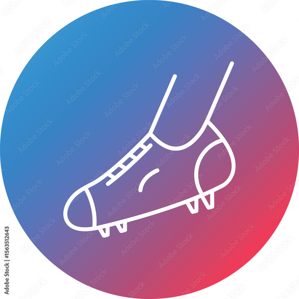 Poster cleats line gradient circle background icon