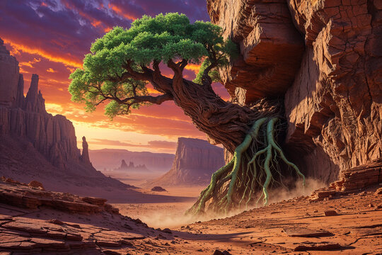 monument valley in the desert - Powered by Adobe