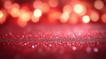 Bright red abstract banner with heart shapes