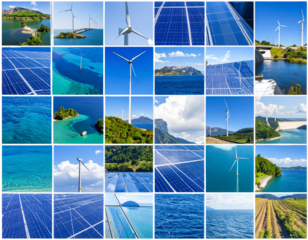 Firefly_Minimalist Renewable Energy Collage Design