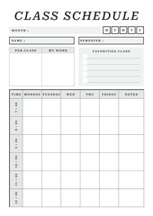 Class Schedule Template Pages
