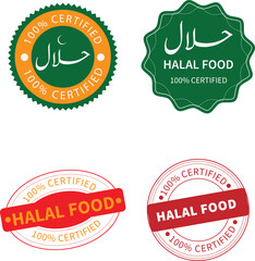 Halal Stamp Set – Clean Vector Icons for Food Labels, Packaging, and Certification
