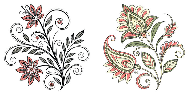 Floral paisley vine scrollwork decorative