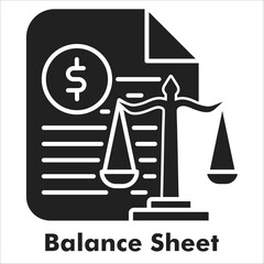 Balance Sheet Icon - Glyph Style