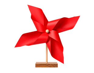 Firefly_Red pinwheel isolated on white background