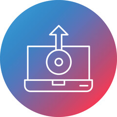 Uranus Line Gradient Circle Background Icon