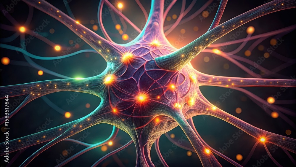 Aufkleber Neural Synapses Connecting with Light in Gigapixel Standard View